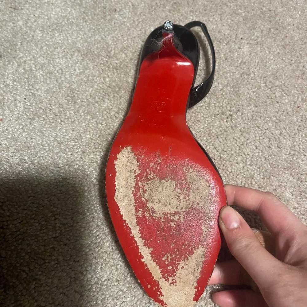 Christian Louboutin Black Patent Leather Heels - Picture 11 of 16